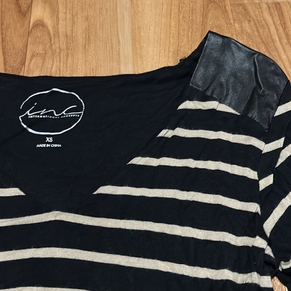 Black and Tan Striped Top INC - Picture 4 of 5